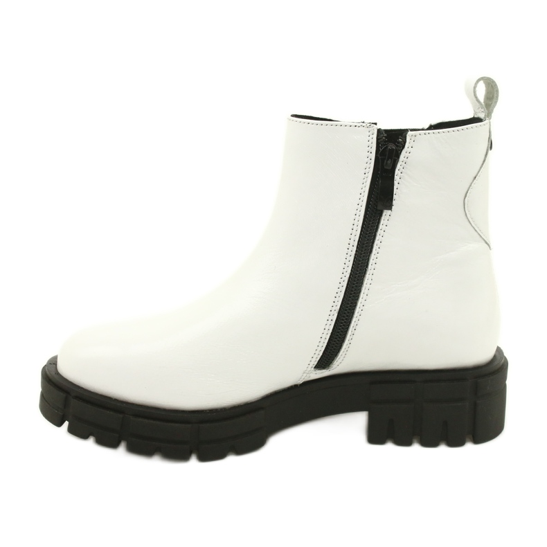 Caprice Leather White Women's Painted Boots 9-25461-27 122 2