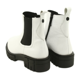 Caprice Leather White Women's Painted Boots 9-25461-27 122 4