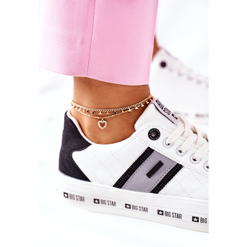 Leather Sneakers On The Big Star II274071 White Platform 1