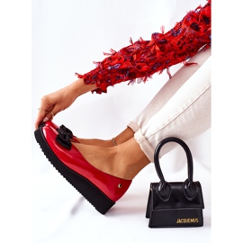 Leather Ballerinas On The Platform Maciejka 05062-08 Red black 1