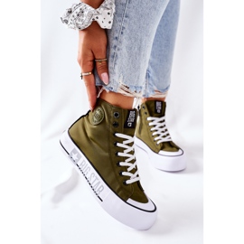 High Sneakers On The Big Star II274017 Khaki Platform green 2