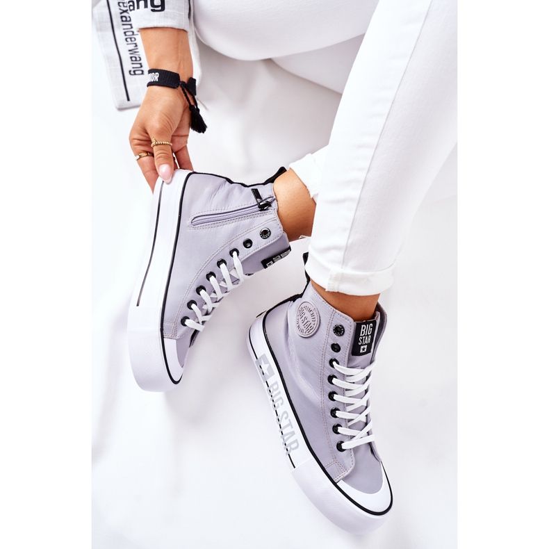 High Sneakers On The Big Star II274016 Gray Platform grey 1