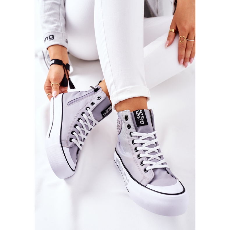 High Sneakers On The Big Star II274016 Gray Platform grey 2
