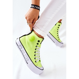 High Sneakers On The Big Star II274015 Neon Yellow Platform 2