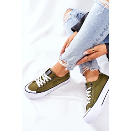 Sneakers On the Big Star II274024 Khaki platform green 1