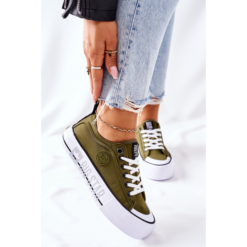 Sneakers On the Big Star II274024 Khaki platform green 2