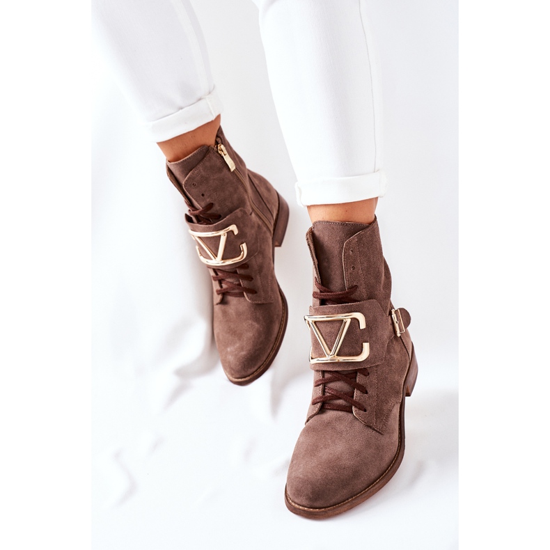 Women's Boots Suede Brown Nicole 2676 2