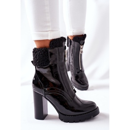 Lacquered Black Boots On A Post Arleston 1