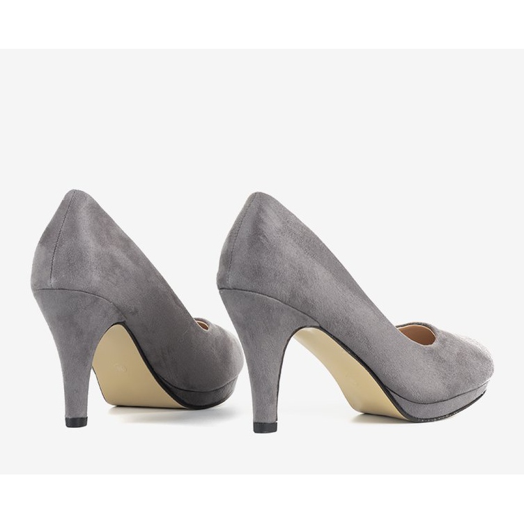Gray pumps on a Marino heel grey 1