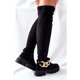 PB1 Black Auckland Suede Over The Knee Boots 1