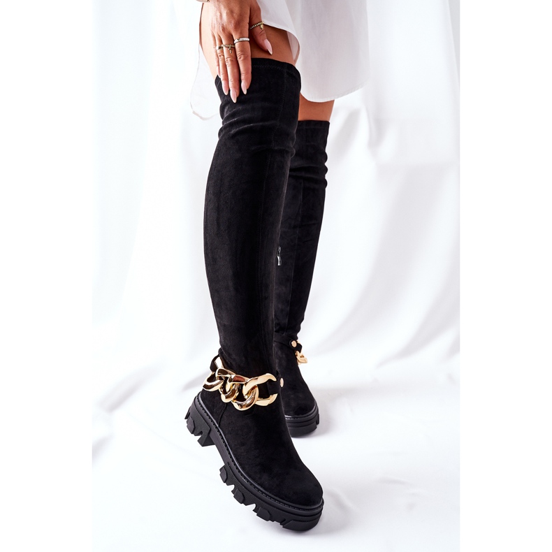 PB1 Black Auckland Suede Over The Knee Boots 2