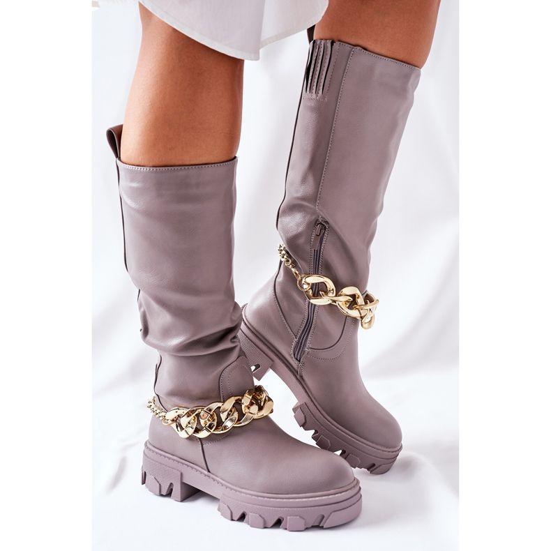 PB1 High Cecina Gray Boots grey 1