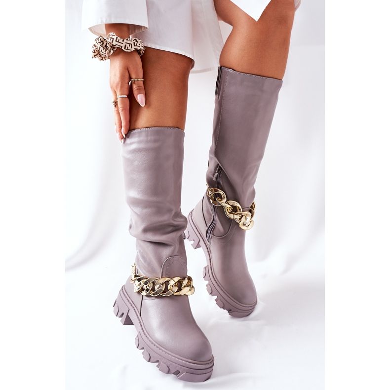 PB1 High Cecina Gray Boots grey 2