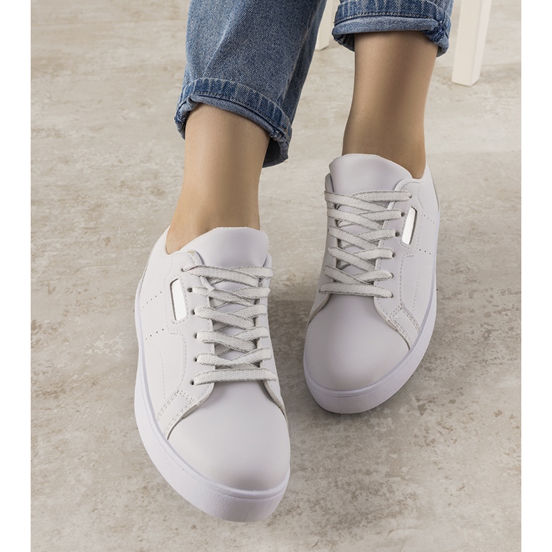 White and silver sneakers from Boomshom 1