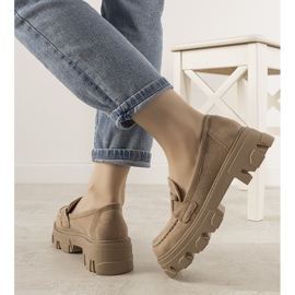 Beige moccasins on a high Perla sole 2