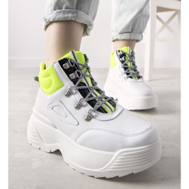 White sneakers with a high Eloquence sole 1