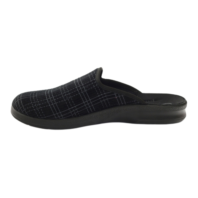 Black Befado 548m003 checkered slippers grey 3