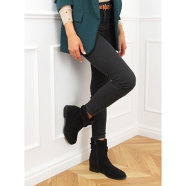 Black Boots on a hidden wedge heel D7568 Black 2