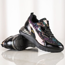 Sneakers With Holo VINCEZA Effect black 1