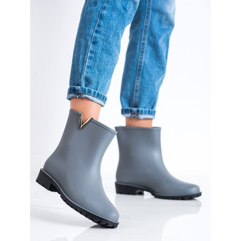 SHELOVET Stylish gray galoshes grey 1