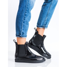 SHELOVET Lacquered Galoshes On The Platform black 2