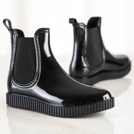 SHELOVET Lacquered Galoshes On The Platform black 1