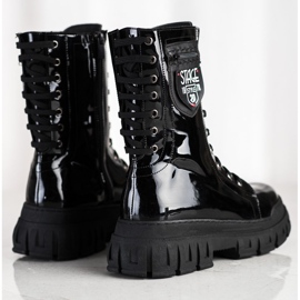 SHELOVET Black Boots On Pltform 1