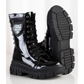 SHELOVET Black Boots On Pltform 2