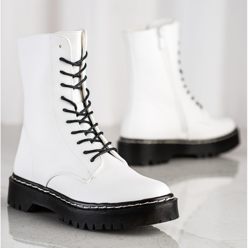 S. BARSKI Lace-up boots on the S.BARSKI platform white 1