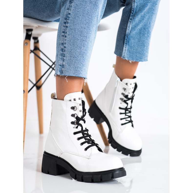 SHELOVET Fashionable Workers With Studs white 2