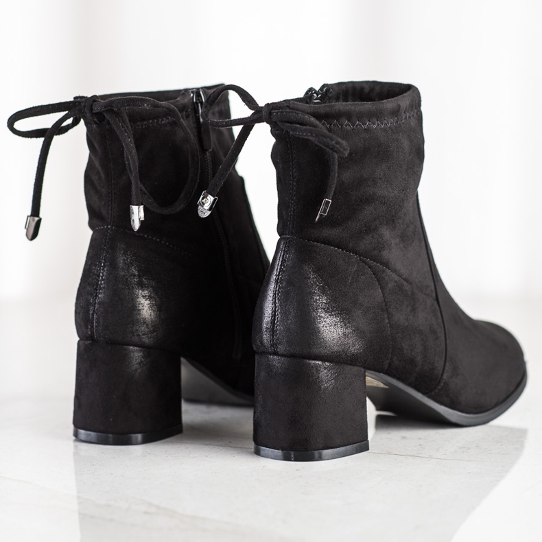 SHELOVET Suede Black Boots 1