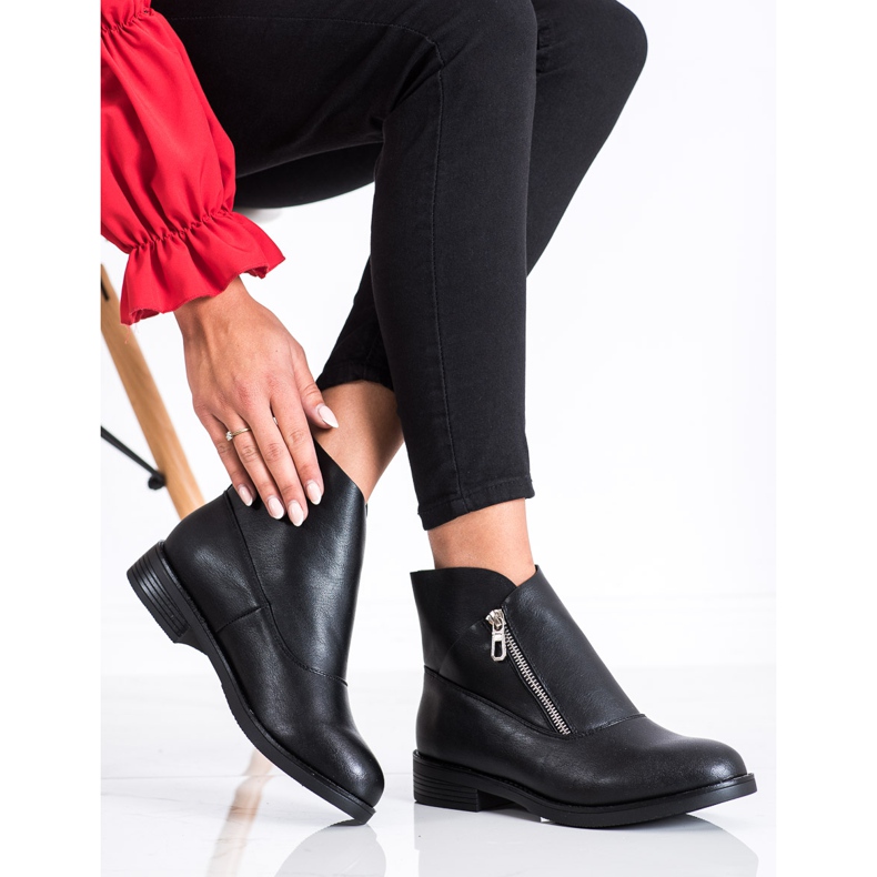 SHELOVET Black Booties On A Zipper 2