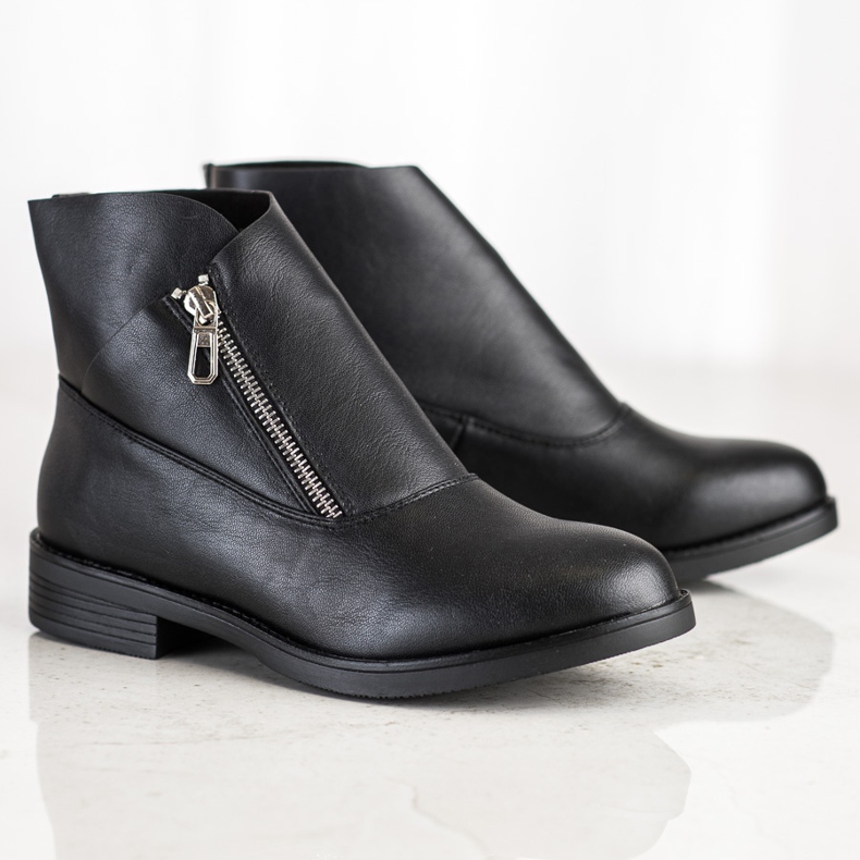 SHELOVET Black Booties On A Zipper 1