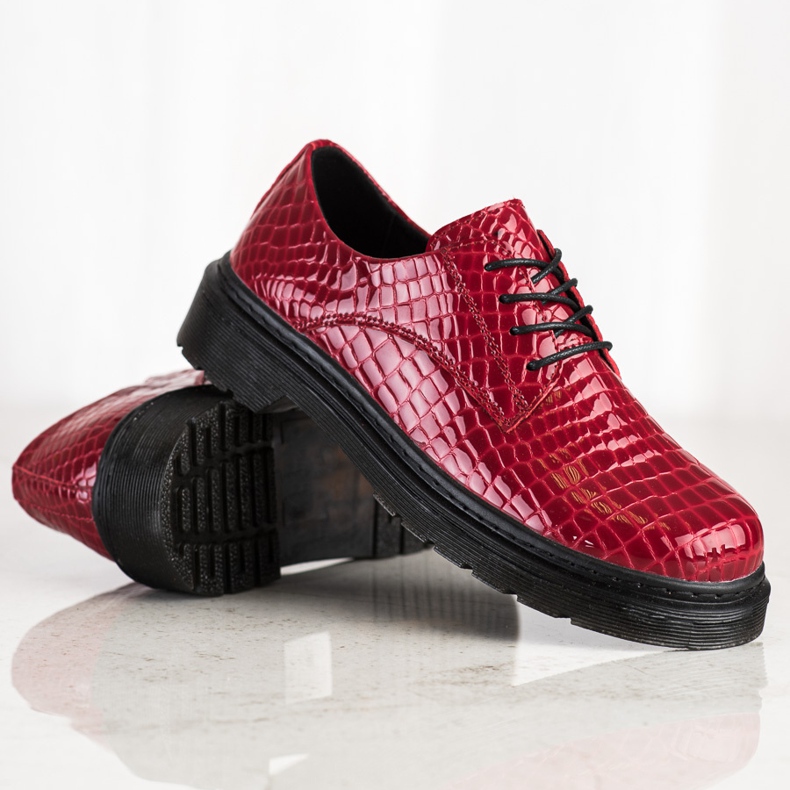 Filippo Snake Print Leather Shoes red 2