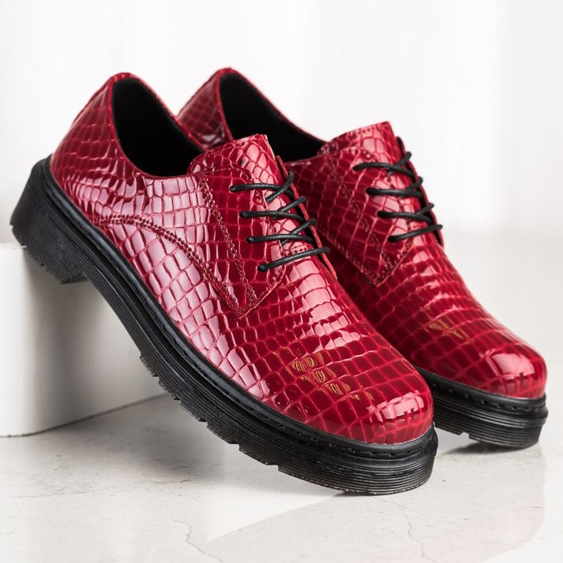 Filippo Snake Print Leather Shoes red 1