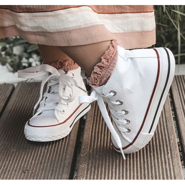 FRROCK Children's Classic High White Filemon Sneakers 5 FRROCK Children's Classic High White Filemon Sneakers 5