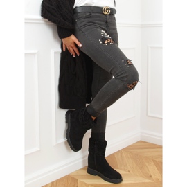 Boots on a hidden wedge black KL-711 Black 1