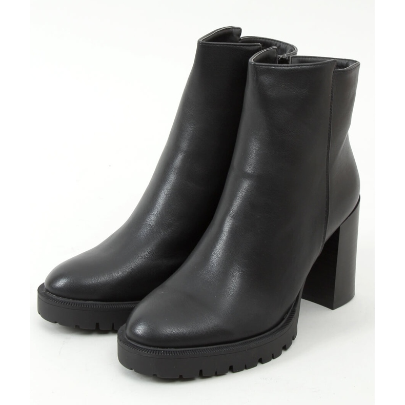 Black CH19153 Black high-heeled platform boots 1