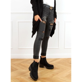 Black Chelsea boots with thick soles CH19201 Black 1