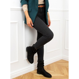 Flat boots with a fringing black B0-330 Black 2