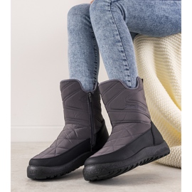 Gray women's snow boots from Debra grey 1