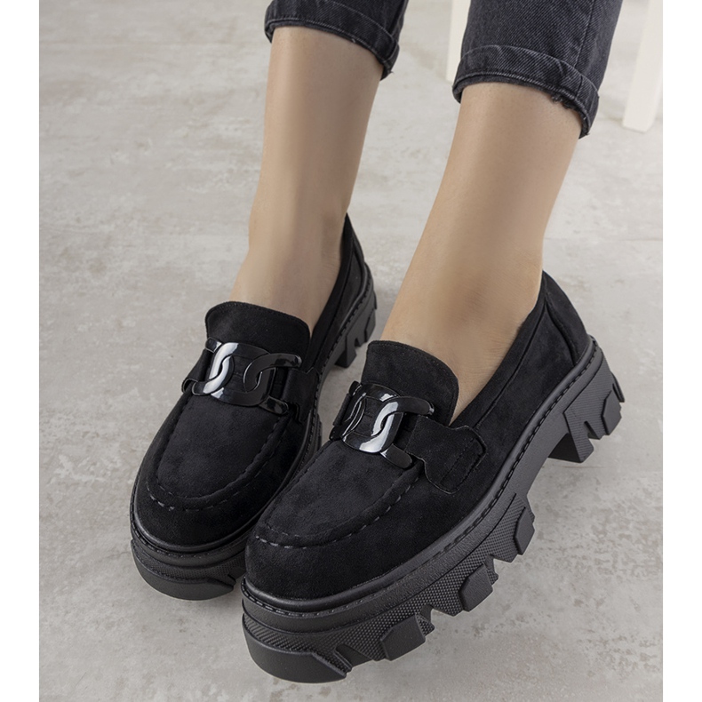 Black loafers on a high Perla sole 1