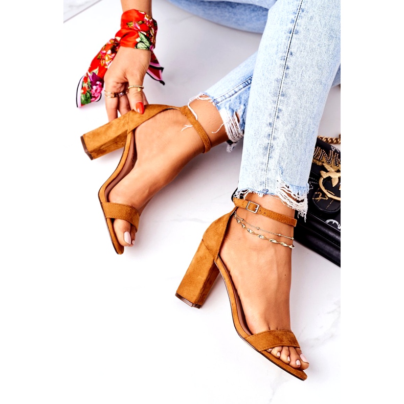 PS1 Suede Sandals On A Camel Florence Bar brown 5