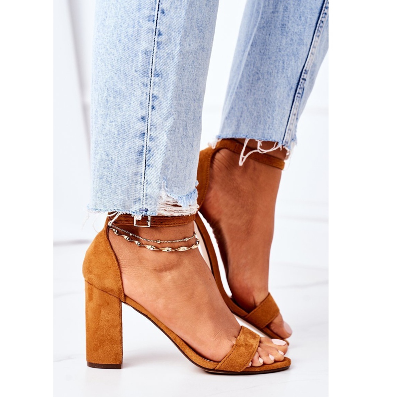 PS1 Suede Sandals On A Camel Florence Bar brown 4