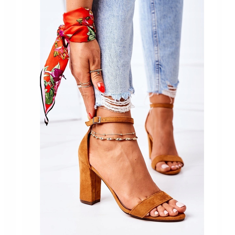 PS1 Suede Sandals On A Camel Florence Bar brown 3