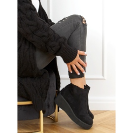 Black Wedge and platform boots E2381 Black 1