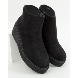 Black Wedge and platform boots E2381 Black 2