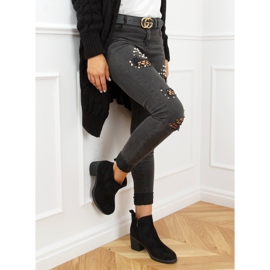 Black high-heeled boots 9B1003 Black 2