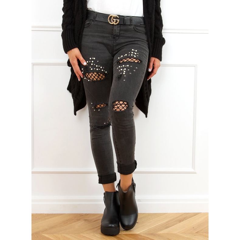 Black boots with thick soles 9B1053 Black 1