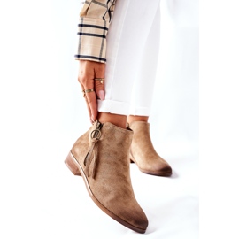 Vinceza Women's Suede Warm Boots Beige Janice 2